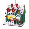 Christmas Wooden House Decor With Snowy Scene For Holiday Home Display