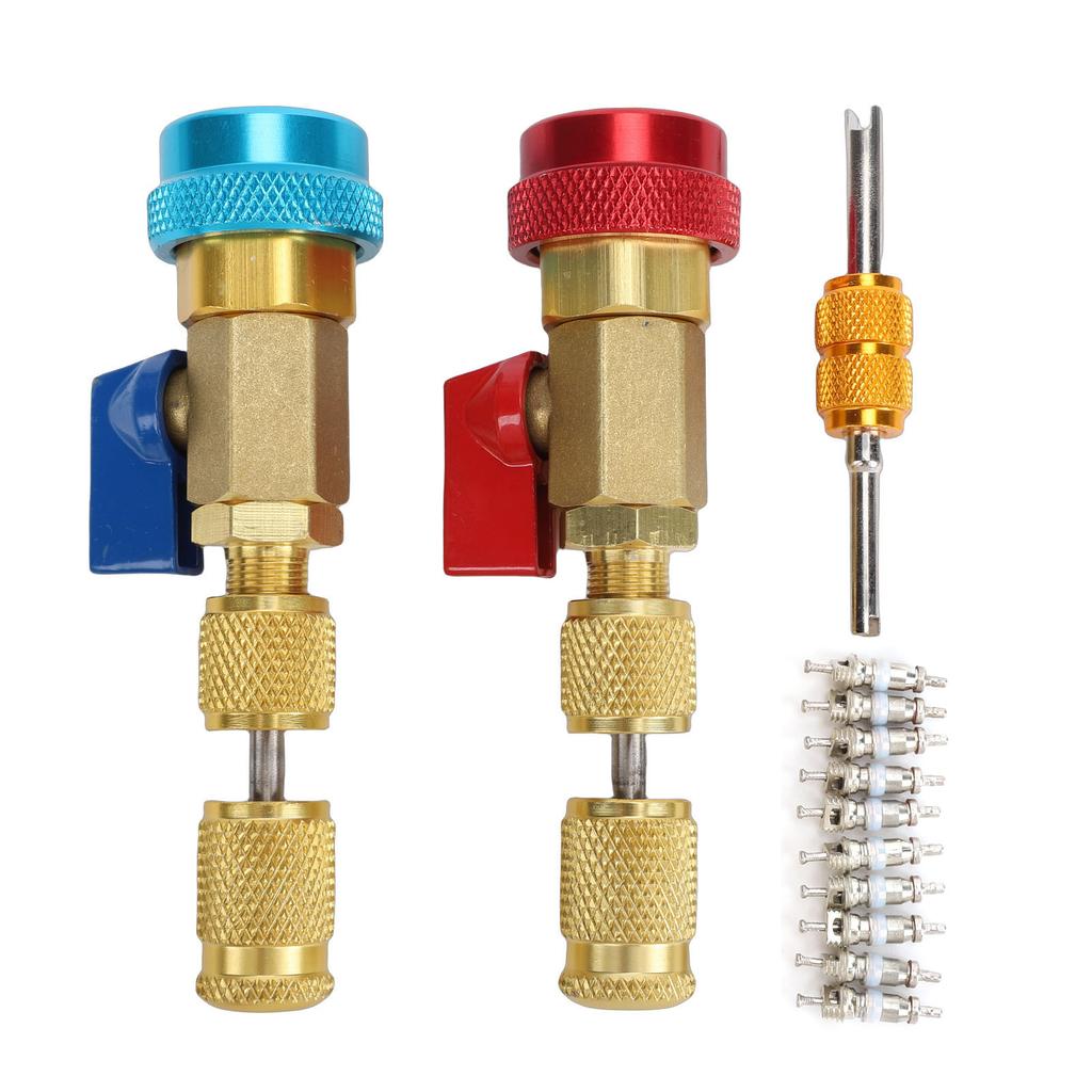 R134A Valve Core Quick Remover Installer Tool Set Auto Air Conditioning Repair High Low Pressure Valve Core Remover