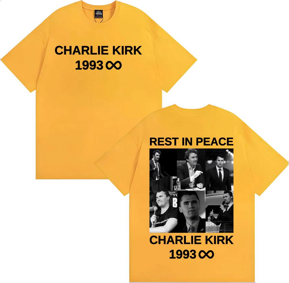 Riposa in Pace Charlie Kirk Magliette Grafiche Uomo Donna Moda Casual 100% Cotone Maglietta Harajuku Classica a Maniche Corte