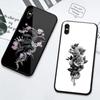 Snake And Flower Phone Case For IPhone 14 13 12 11 XS X 8 7 6 Plus Mini Pro Max SE 2022 Black PC TPU Glass Phone Cover