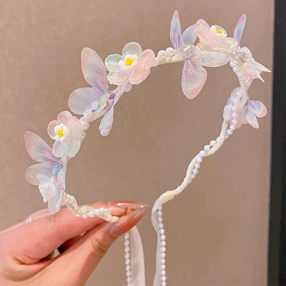 

1 Piece Blue Flower Butterfly Children s Headband, Fresh Fairy Style, Flower Girl Wedding / Birthday Party / Holiday Performance