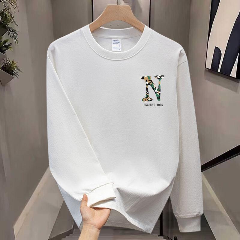 Trendy Brand American Long-Sleeved T-Shirt Pure Cotton Men'S Bottoming Shirt Trendy Autumn And Winter Sweater Men'S And Women'S Crew Neck Top