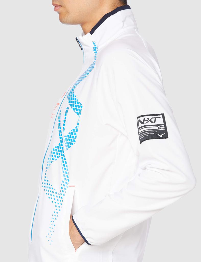 Mizuno Move Cross Training Long Slim Size Japan Size Small To Japanese Size N-XT Jacket, Sleeve, Fit, Moisture-Wicking, Quick-Drying, Stretch, White,
