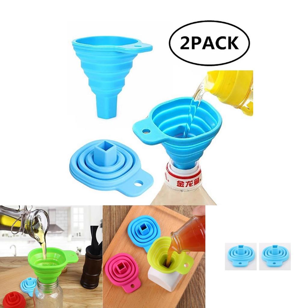 Durable Silicone Portable Retractable Funnels For Home Kitchen Convenient Storage