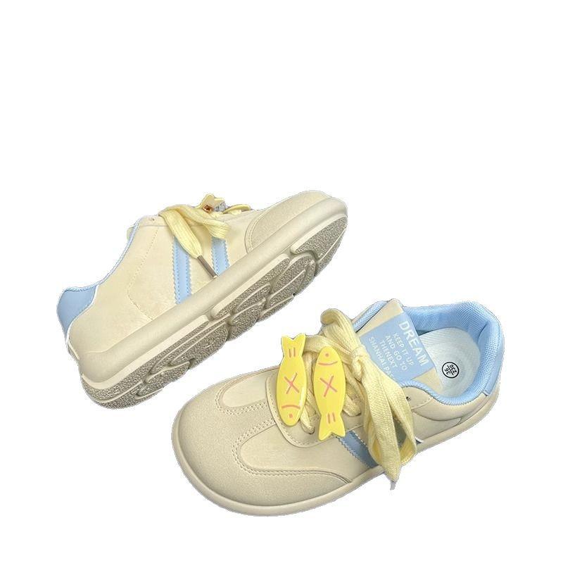 Little White Shoes Round Head Thick Baseplate Women's 2025 Spring New Versatile Height Increase Casual Shoes Lightweight Versatile Casual Women's Shoe