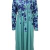 Moda Estiva Abito con Stampa Floreale Casual Ampio Manica Lunga Girocollo Nuovo Stile Temperamentale