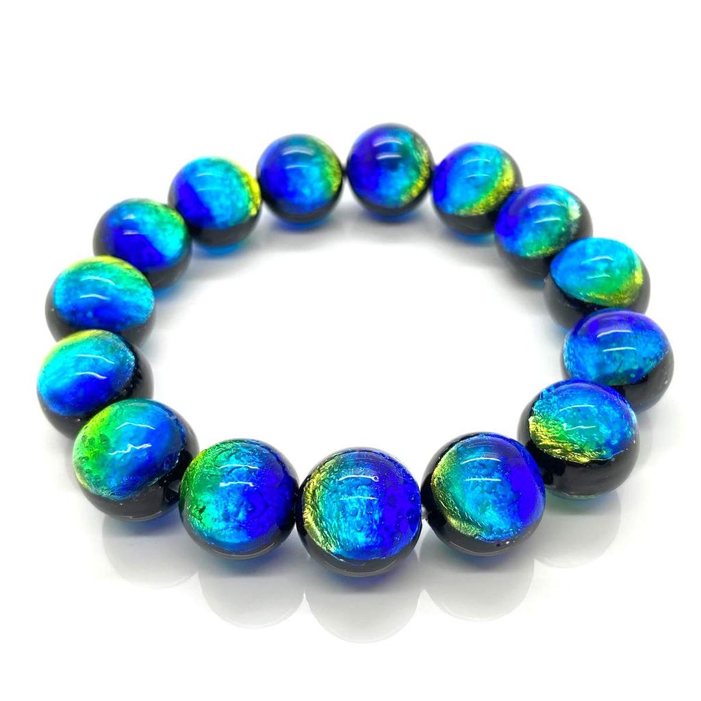Seadrop Glowing Firefly Glass Kerama Marine 14mm Bead Glass Beads Bracelet, Glow-in-the-Dark [001bt-14-19]