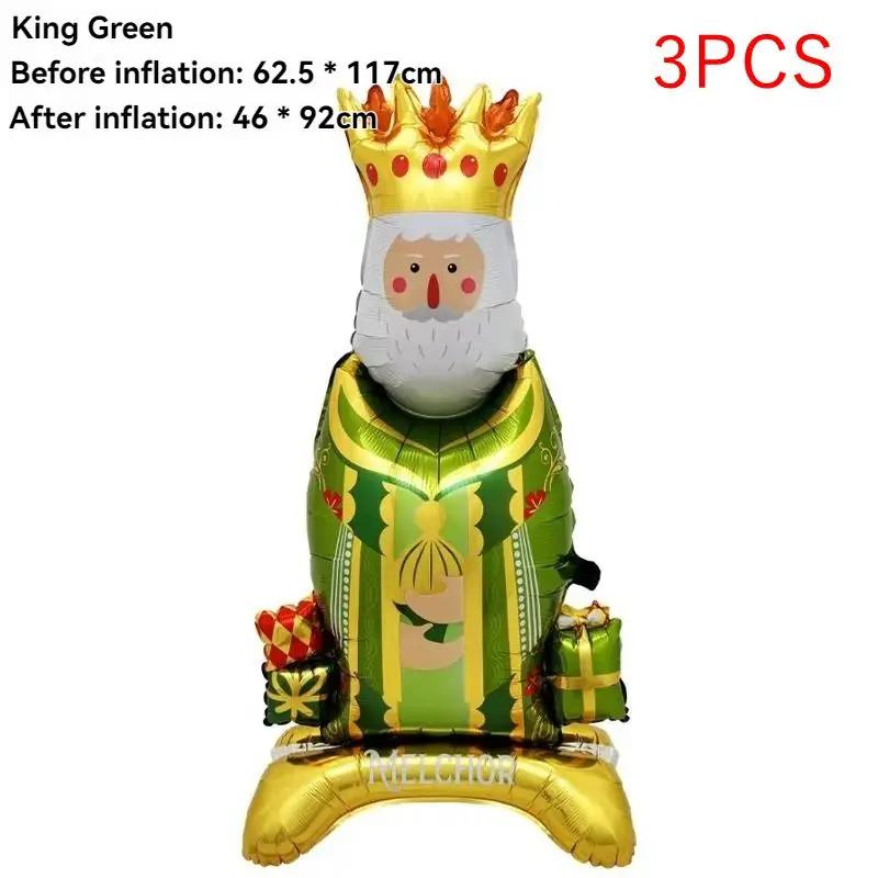 Party Balloons 3 Pieces King Shape Standing Birthday Supplies Christmas Holiday Balloons For Party Planners Christmas Home Shop