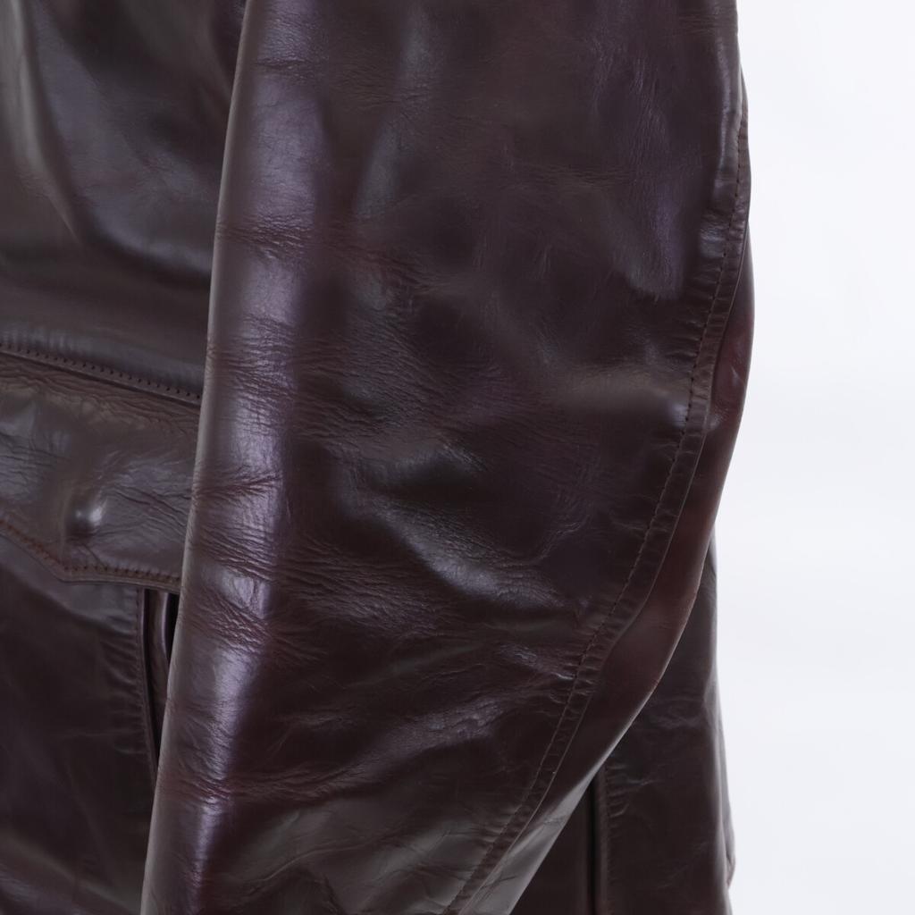 AEROLEATHER Pferdeleder lange Jacke mit langem Halbgürtel Jacke 40 BraunGebraucht