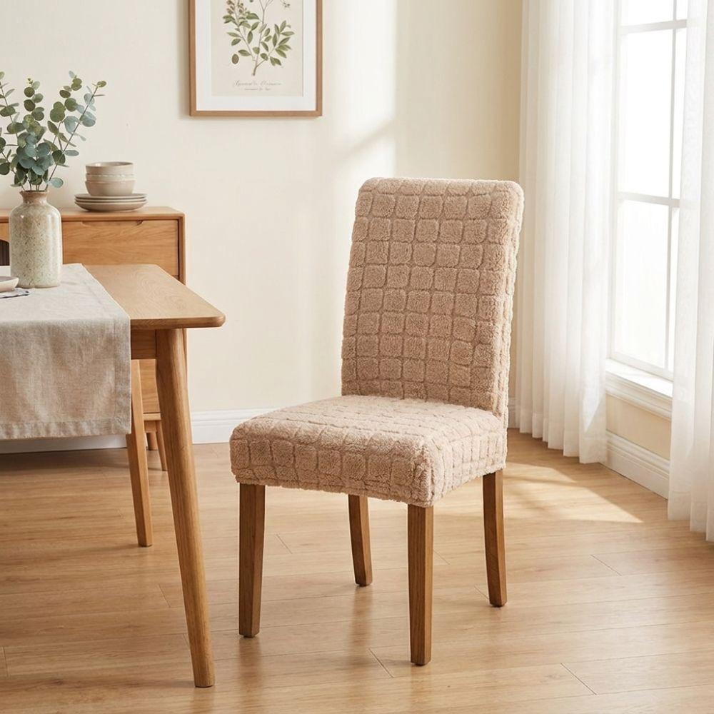Textured Dining Chair Cover High Elastic Stretch Chair Cover Jacquard Chair Slipcovers Office