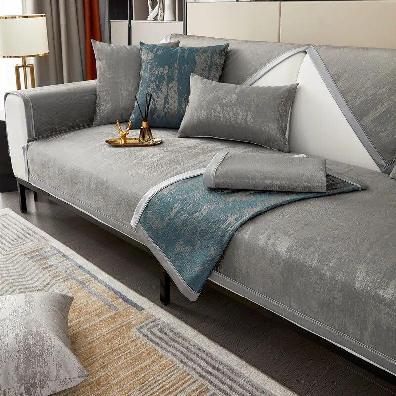 Four Seasons Universal Chenille Sofa Cushion Non-Slip Living Room Sofa Cover Furniture Protector Sofa Towel Slipcover Home Decor