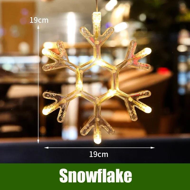 LED Christmas Lights String Decorative Lights Santa Claus Display Window Suction Cup Lights Christmas Tree Colored Lights