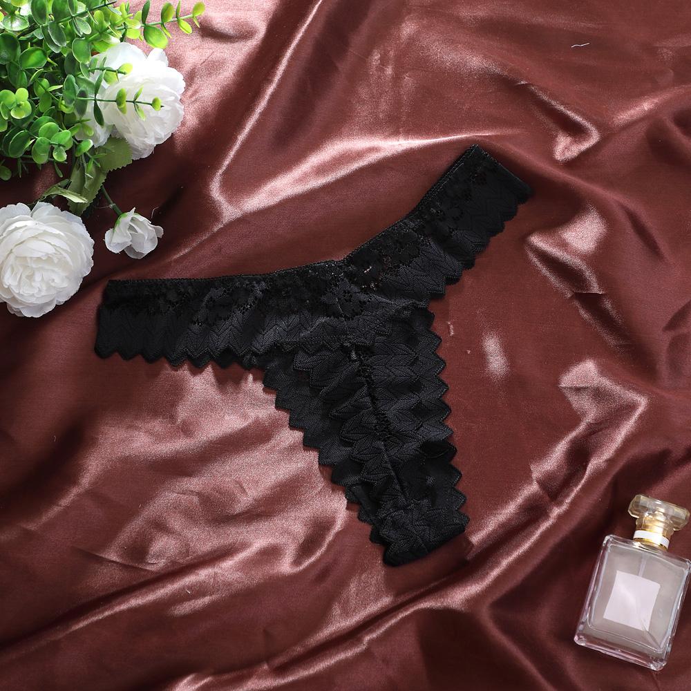 Women Sexy Lace G-String European And American High Quality Underwear BowTransparent Hollow Lace Pattern Women's Lingerie