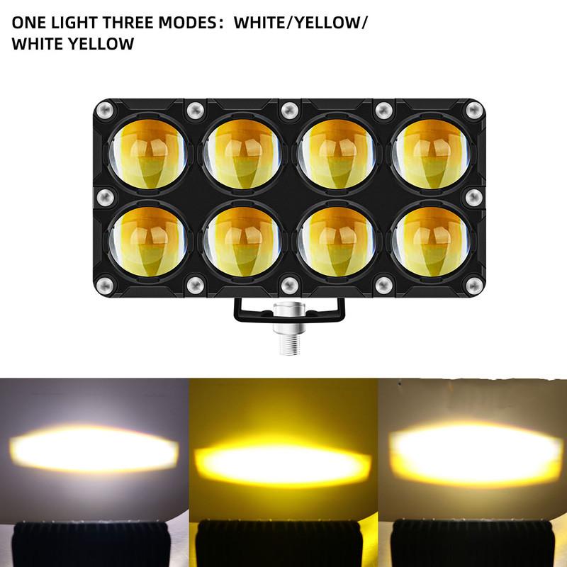 1/2 Pcs 8 Lens Auxiliary Motorcycle Spotlight Working Fog Lights Headlight Driving Spot Lamp - 32W/9-80V