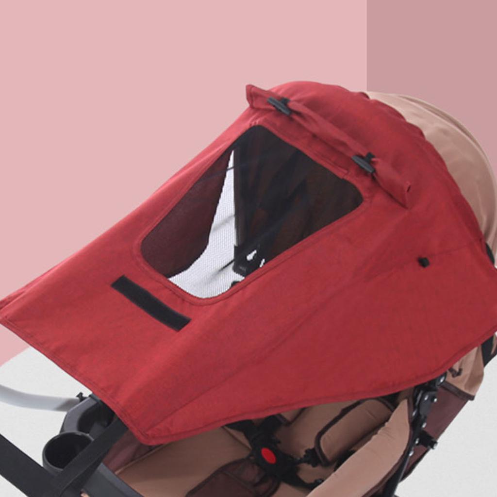 Baby Stroller Awning Universal Sunscreen Canopy Pushchairs Sun Shade UV Protection Rainproof Accessories Wine Red