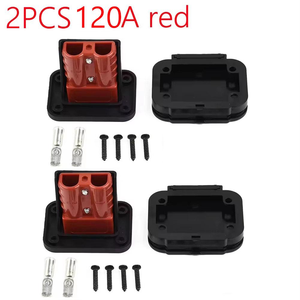 2pcs 50A/120A/175A Cable Connectors Plug For Anderson Plug Connector Flush Mount Bracket Panel Cover For Caravan Camper