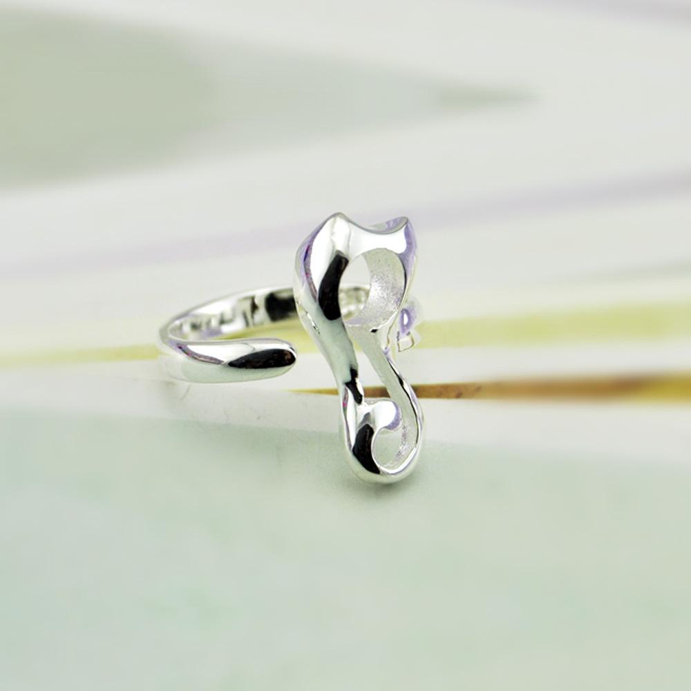 Simple Coco Cat Ring Women'S Cute Kitten Ring Open Ring