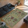Forest Theme Crystal Velvet Floor Rug Personalized Custom Name Text Warm Carpet Home Decoration