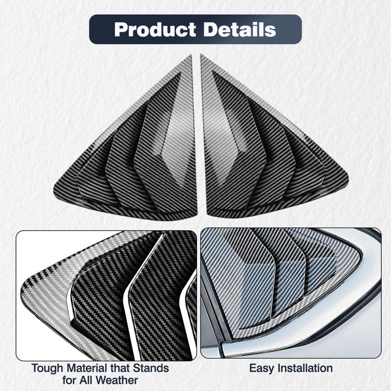 Per BMW X6 F16 2015- Spoiler Battitacco Finestrino Posteriore Laterale Copertura Otturatore Lunotto Prese d'Aria ABS Nero Lucido/Fibra di Carbonio