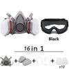 6200 Industrial Respirator Half Face Mask for Spray Painting Chemical Organic Vapor Dust Protection with Goggles Filters 7