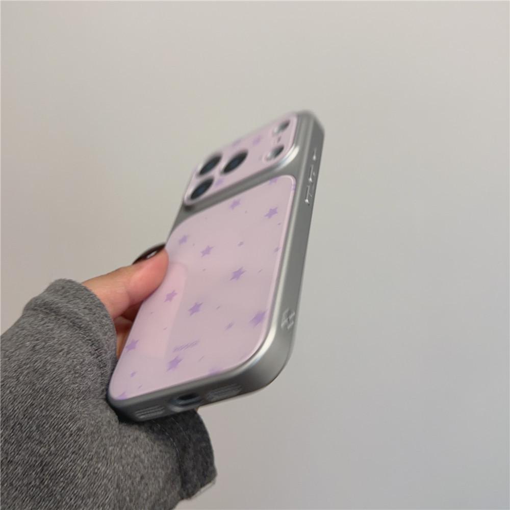 Light Purple Star iPhone 17Pro Case - Drop-Proof, Stylish Korean Design for iPhone 14/15/16PM/17Pro