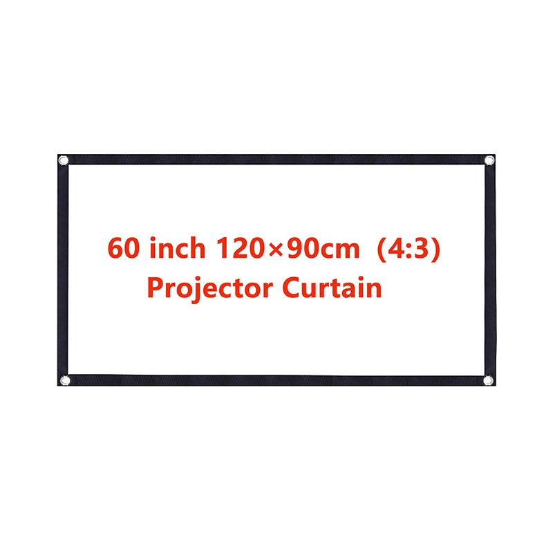 60 84 100 120 tolli 16:9 3:4 kaasaskantav projektor ekraan kardin HD ekraan kodukino kino film kodu välikontor