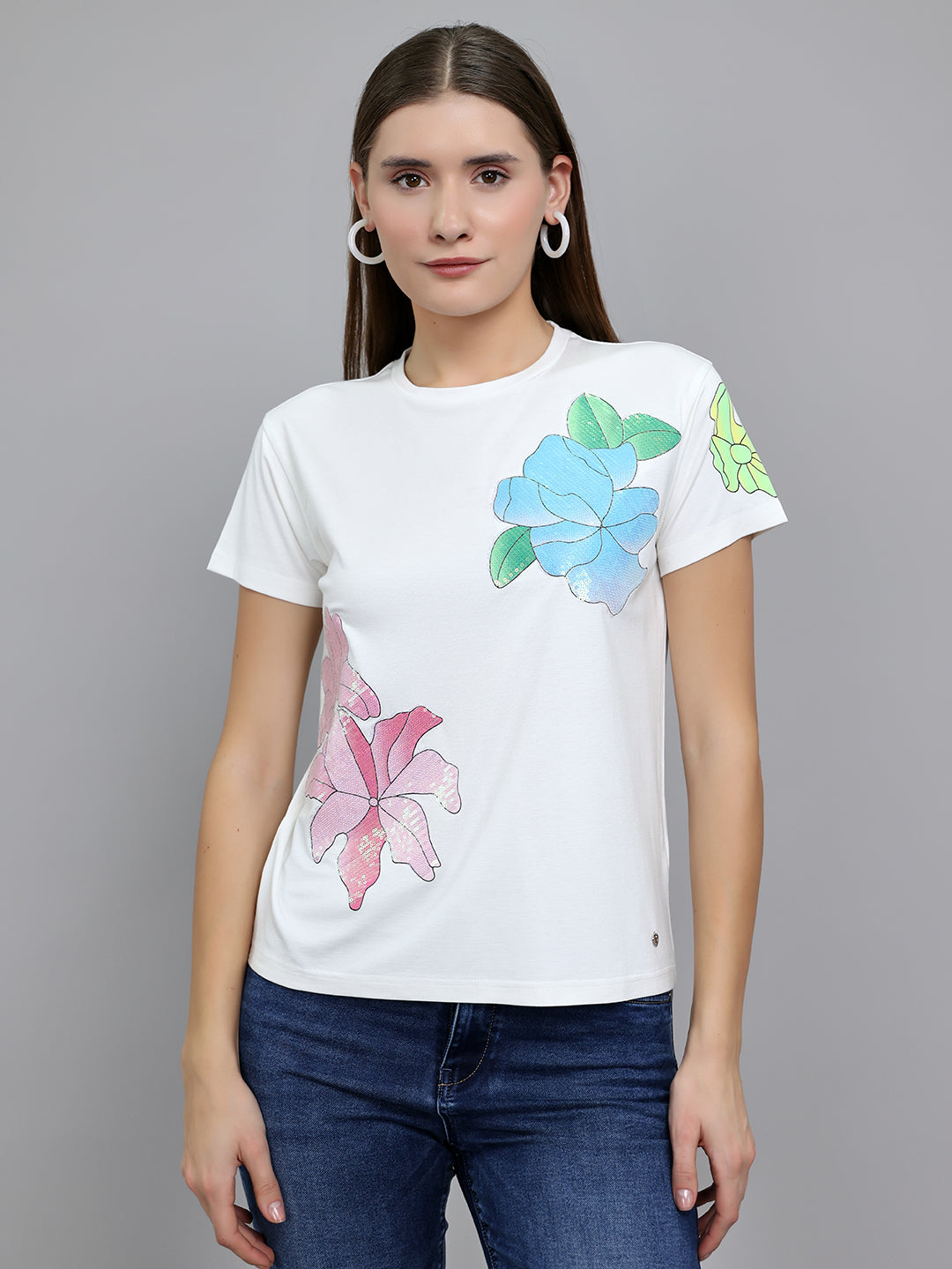 Monte Carlo Women Regular Fit Off White Top S покинуть белый