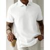 Men's Solid Color Lapel Front Button Short Sleeved Simple Polo Shirt Casual Daily All Match Top
