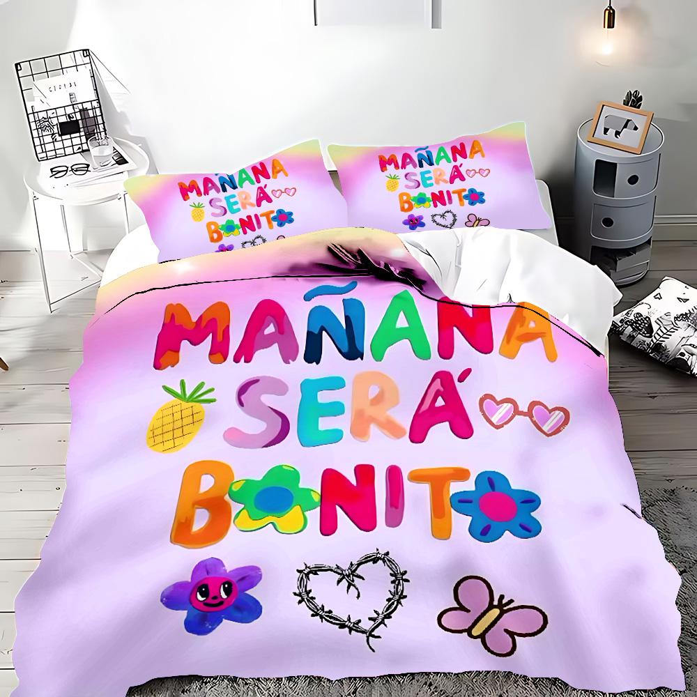 Mode Manana Sera Bonito Karol G Bettwäsche-Set mit Bettbezug und Kissenbezügen für Erwachsene und Kinder Jungen und Mädchen Schlafzimmerdekoration Geschenke
