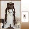 70cm Double Ponytail Lolita Wig with Sideburns - Long, Curly Daily Wig for Women
