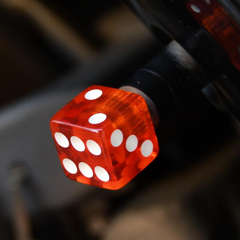 4Pcs Aluminum Alloy Tire Valve Caps Dice Wheel Stem Tyre Tire Wheel Stem Air Valve Dust Cover For Car Truck Motorcycle Bike