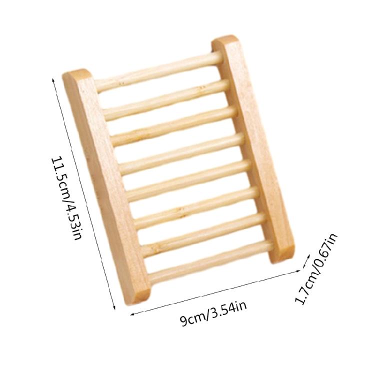 10Pcs Natural Wood Soap Dishes Portable Soap Tray Storage Holder for Bath Shower