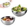 Salatschüssel 304 Edelstahl doppelwandig isoliert Servierschüssel mit rutschfester Basis für heiße und kalte Speisen Buffetservierschüssel