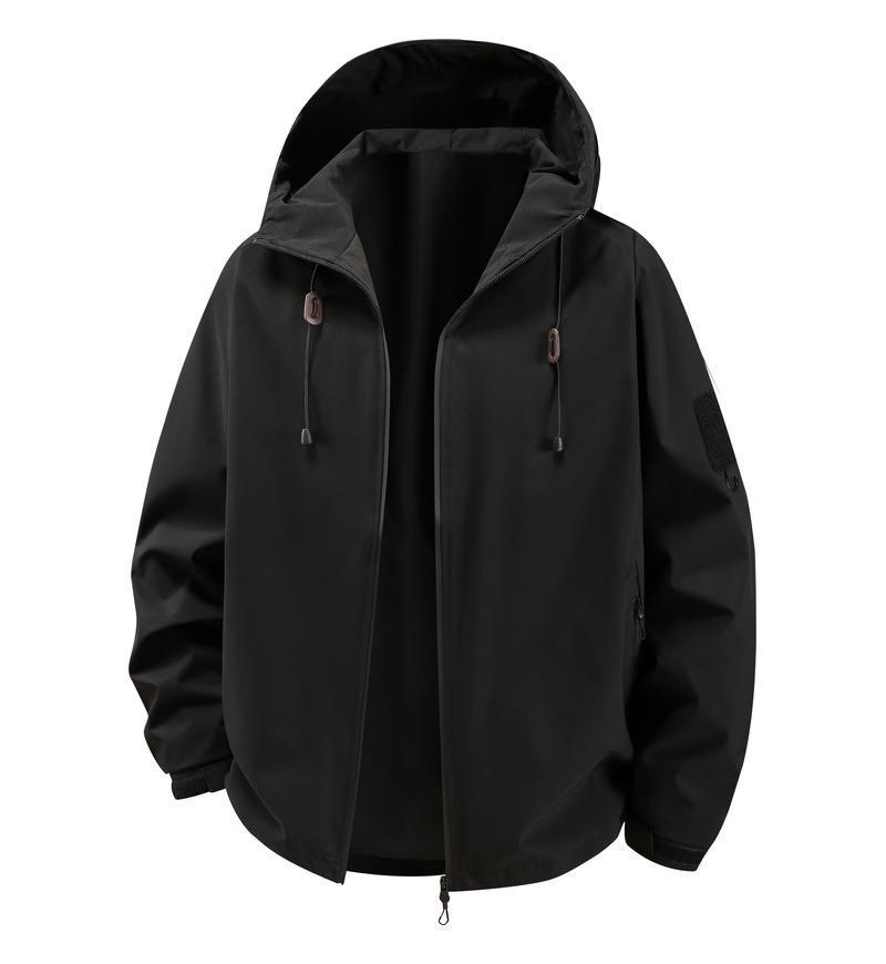 

Unisex Retro Windbreaker: Waterproof, Windproof, Outdoor Workwear for Spring & Autumn S чорний