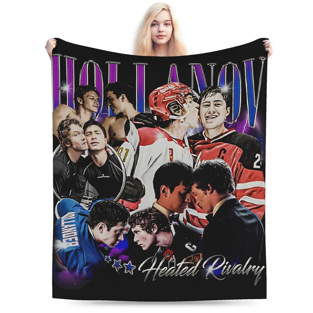 Comfortable Heated Rivalry Hollanov Sports Drama Shane Hollander Ilya Rozanov Blanket Blanket Throw Warm Flannel for Travel