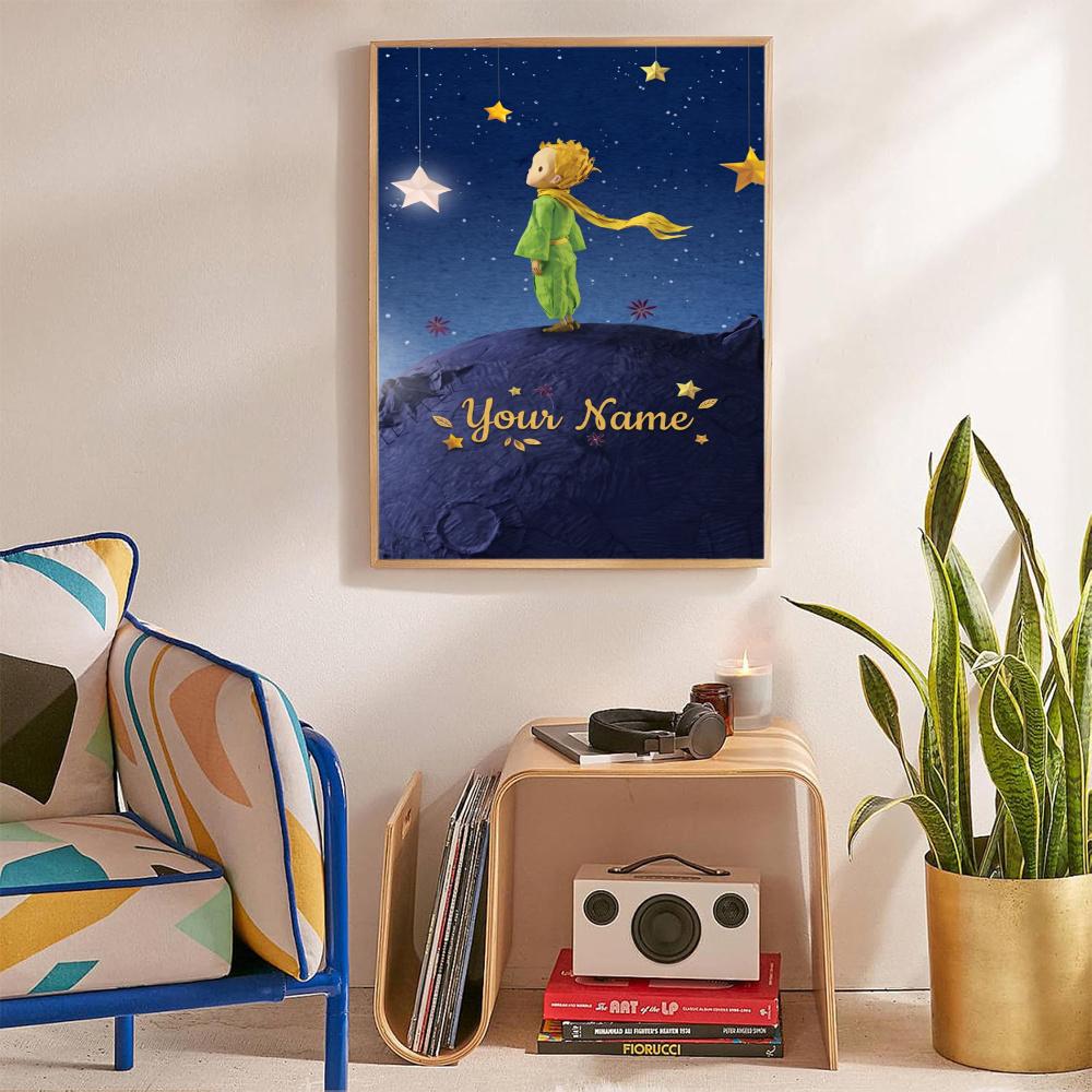 Little Prince Personalized Name Round Diamond Painting Kit Diamond Embroidery Painting Rhinestones Mosaic Frameless Handwork Decoration Arts