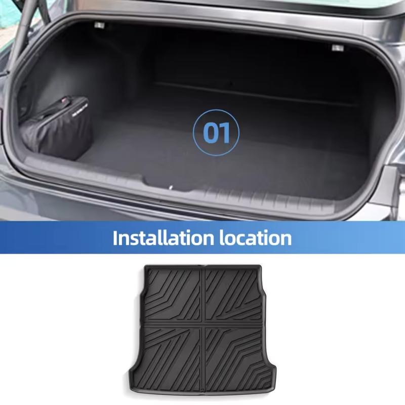 Car Trunk Mat For Hyundai IONIQ 6 2023-2024 TPE All Weather Waterproof Wear-Resistant Cargo Liner Trunk Cargo Tray Mat Floor Mat
