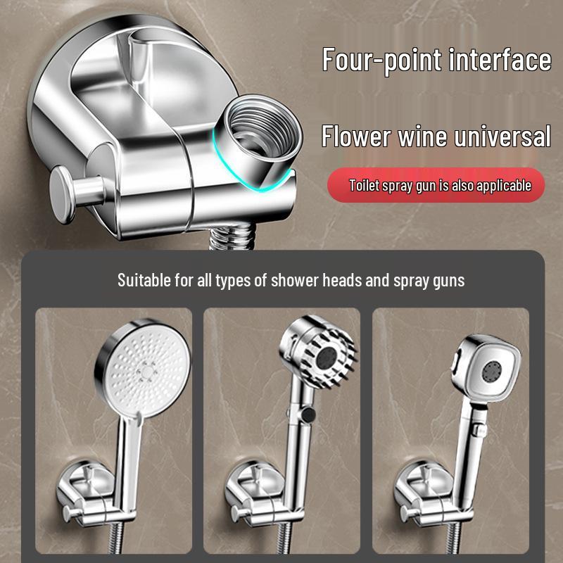 Adjustable Suction Cup Shower Head Holder - Movable, Punch-Free Installation for Home Bathroom.