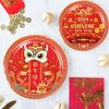 Serves 12 Red Spring Festival Party Tableware Set  2024 Chinese New Year