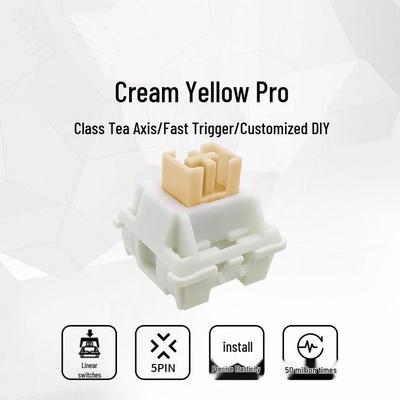Gateron Cream Yellow PRO Silent Tactile Hot-Swappable Mechanical Keyboard Switches