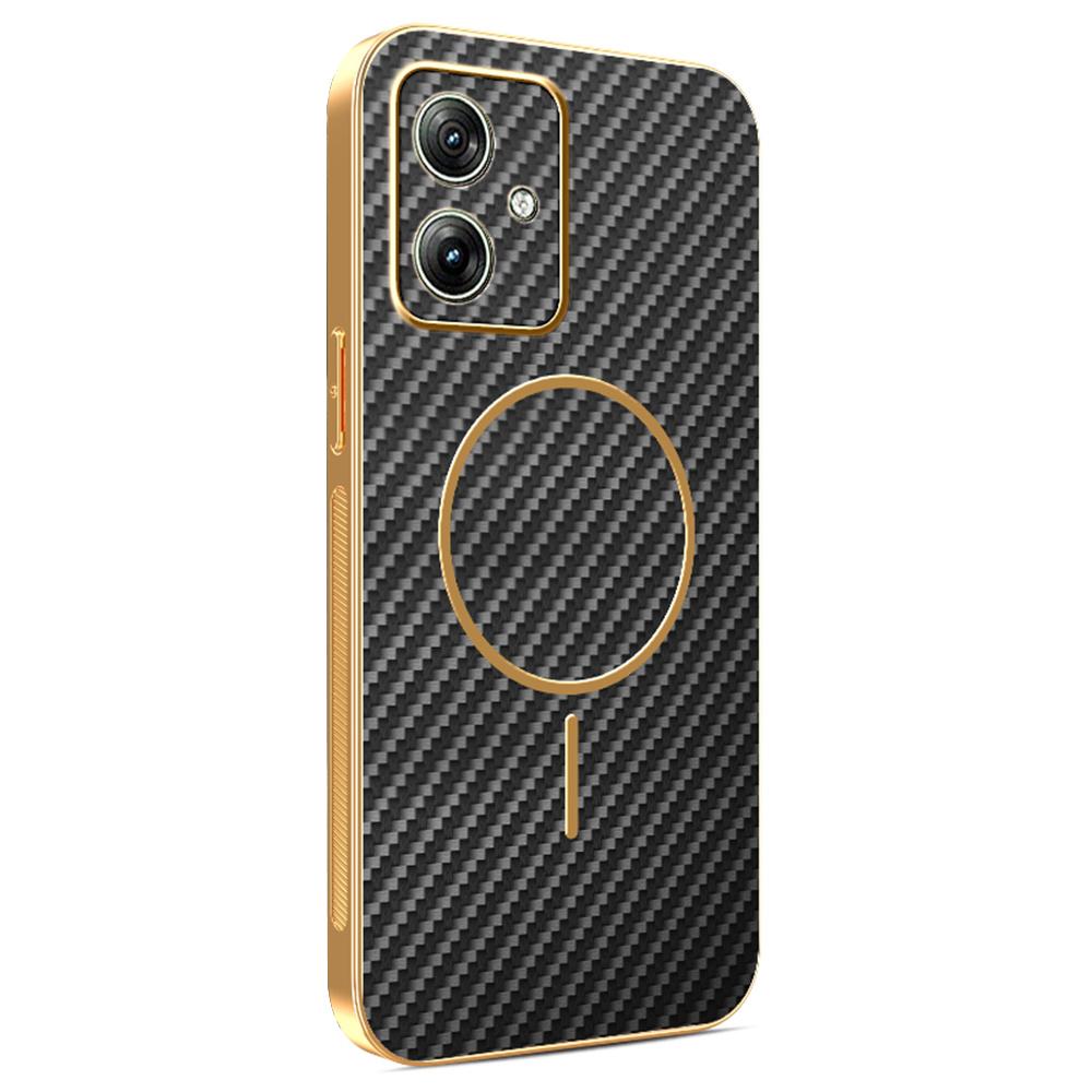 Pentru Motorola Moto G54 5G/G54 Power 5G/G64 5G Husă Telefon Texturată Fibră de Carbon Electroplată TPU Capac Spate