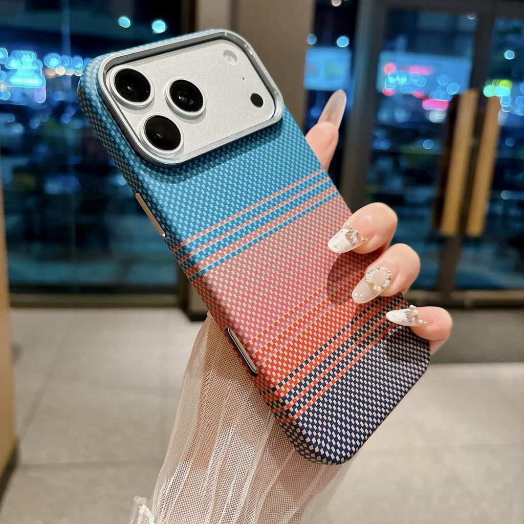 Compatible with The IPhone 18 Case, Carbon Fiber Magnetic Kevlar Red Snake Scepter, and Ultra-thin Hard Protective Case for IPhone 17