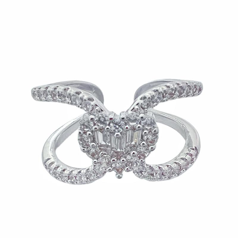 Personalized Chain, Diamond-Set Open Ring, Light Luxury, Super Flash, High-End Sense Of Fashion, Unique And Exquisite Fashion Ring For Women