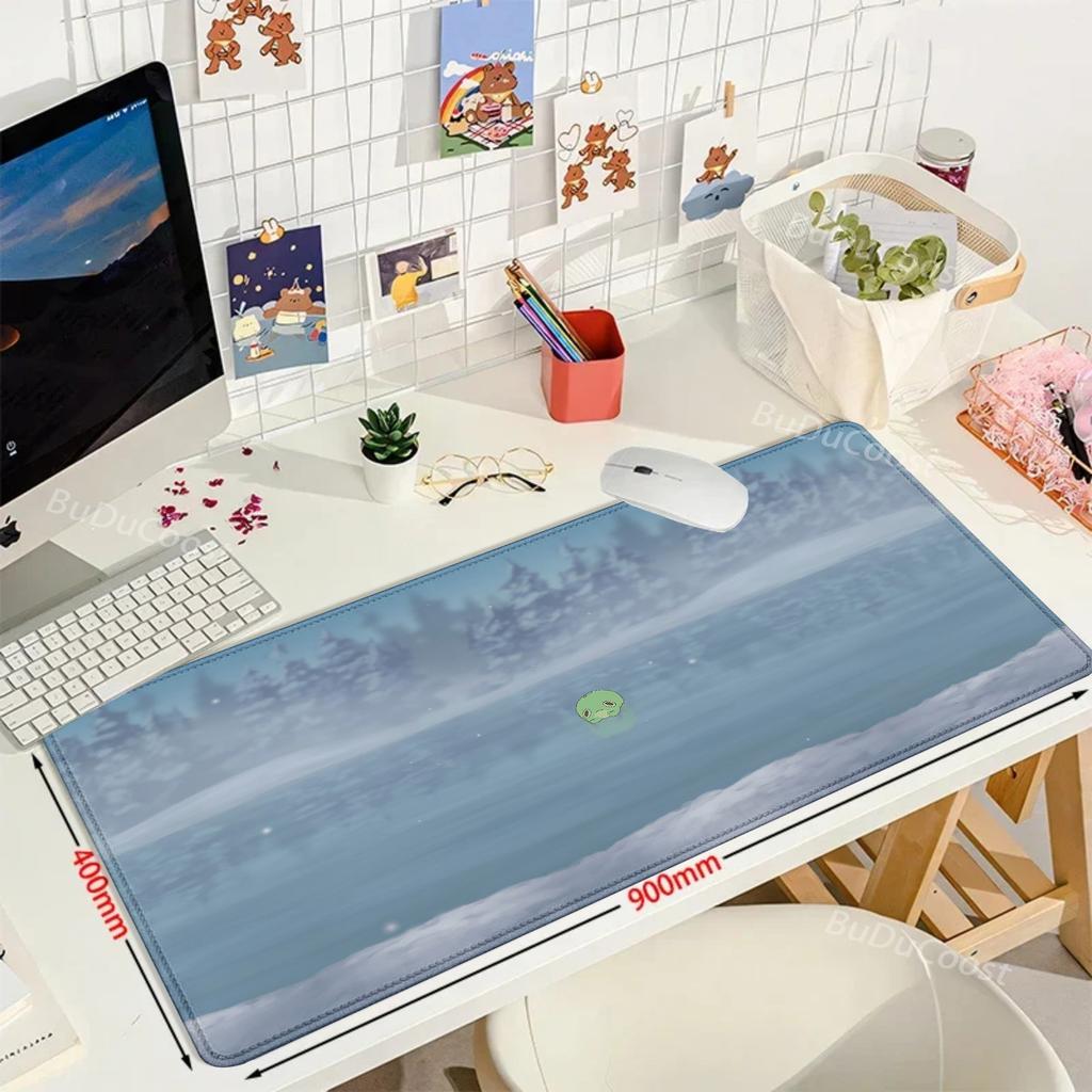 teclado mouse pad Frog on lce by Abi Toads Gaming Large XXL Mouse Pads Non-Slip Rubber Base mousepad Keyboard Mouse Mat Desk Pad
