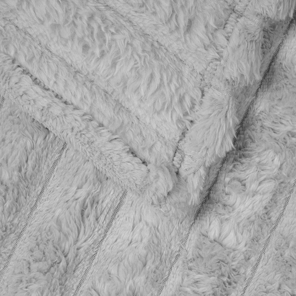 Grey Throw Blanket 150 x 130 cm Fleece