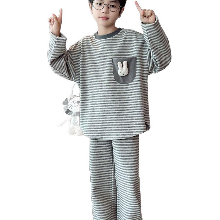 Pigiama di cotone a vestibilità larga, double-face, per bambini, per autunno/inverno - Set caldo per ragazzi taglia media/grande