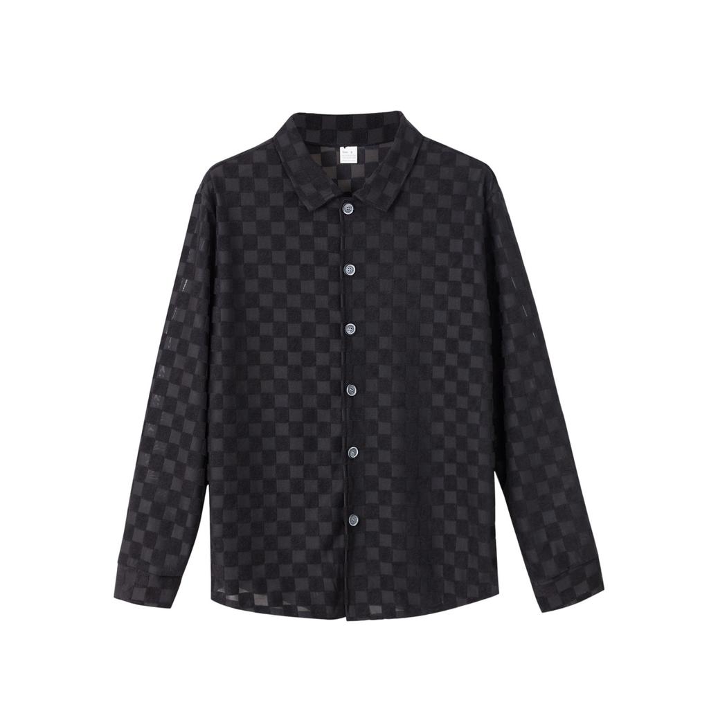 Veste chemise décontractée en tissu pour homme avec col à revers et fermeture boutonnée simple