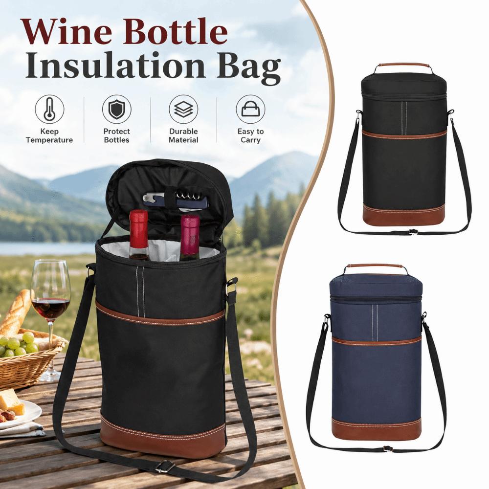 Borsa termica isolante per bottiglie di vino da due bottiglie, 7L, Borsa portabirra refrigerante, Uso da viaggio