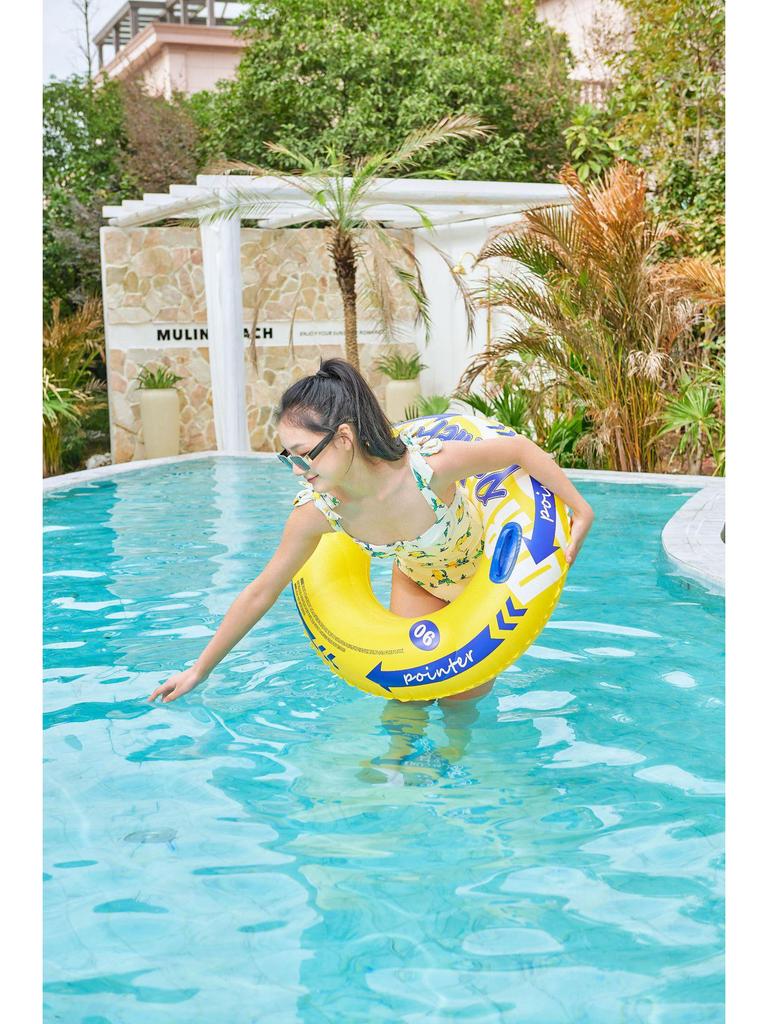 Xiaolv Inflatable Swimming Ring with Handle: Thickened Double Airbag for Adults
