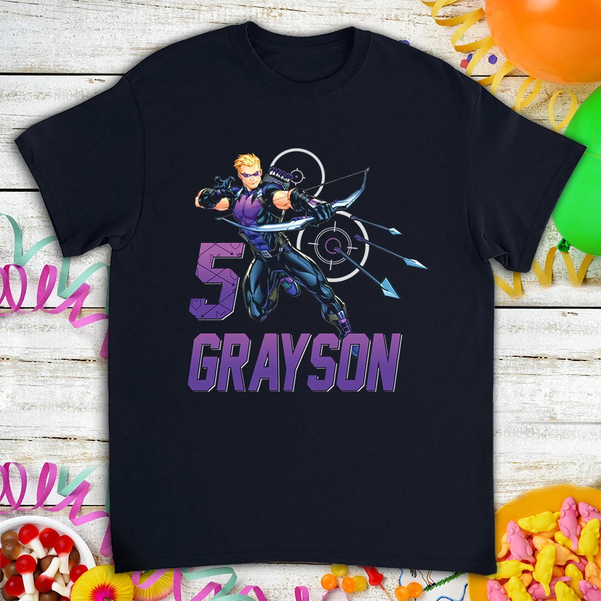ZX Retro Hawkeye Superhero Comic Graphic Tshirts Birthday Gift for Son Daughter Funny Summer Cotton Unisex TShirt for Men Women S
